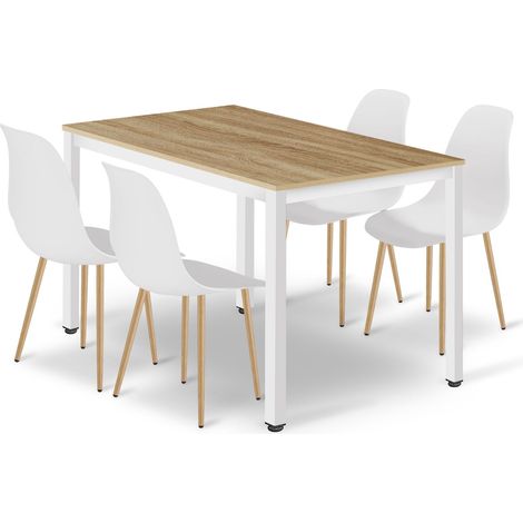 Ensemble repas - leobert - tessa - cheneblancpieds naturels - 120 x 60 cm - 5 pieces 211770297