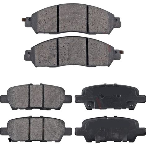 KIT PASTIGLIE FRENO ANTERIORI E POSTERIORI compatibile con NISSAN TIIDA 2 VOLUMI/CODA SPIOVENTE (C11) / PASTIGLIE FRENANTI AUTO OEM P 56 065,P 56 046 / SOSTITUZIONE DIRETTA / BASSA POLVERE / SILENZIOS (1/4)