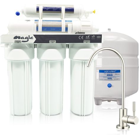 Rosmmel – Système d'osmose inverse 75GPD MAGIC – Filtration 5 étapes – Certificat NSF – Économie d'eau et entretien facile