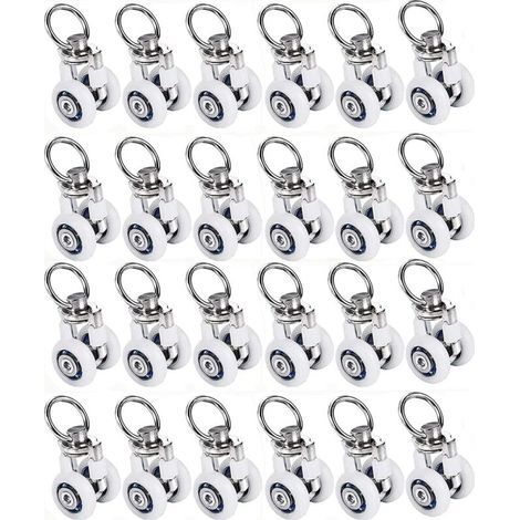 Pair 20pcs 38x20mm Rouleaux de Rail de rideau, Poulie Silencieuse,pour Accessoires Rideaux Dans Salles de Bains,Chambres