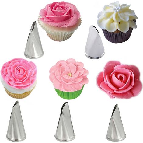 Douille À Décorer - Douilles En Acier Inoxydable 430 - Pour Gâteaux Cupcakes Biscuits - Lot De 12 Pièces (1/5)
