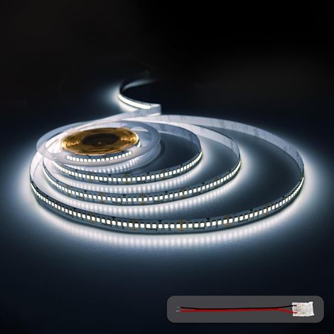 Ruban LED 24V 5m Blanc Froid 6000K 240LEDs/m 22W/m 16500lm SMD 2835 Dimmable Auto-adhésif LED Strip Bande Lumineuse Décoration Eclairage (1/5)