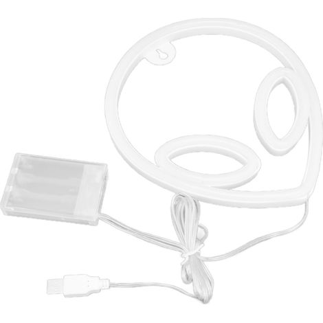 Lampe de nuit décorative néon extraterrestre (yeux bleus, visage rose) pour chambre à coucher, chambre d'enfant, décoration de bar, alimentation USB ou piles (1/5)