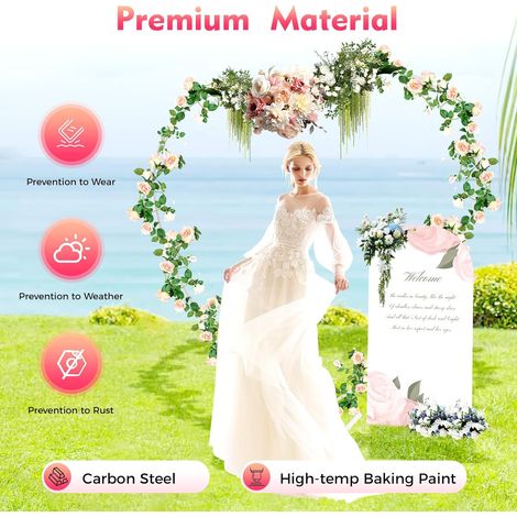 Herz Hochzeitsbogen Freistehend Hochzeitbogen Rahmen 200x210cm Herz-Formen Arch Stand Ballonbogen Blumen Rahmen Geeignet für Hochzeiten Geburtstagsfeiern Bankette und andere Feierlichkeiten etc (Weiß)