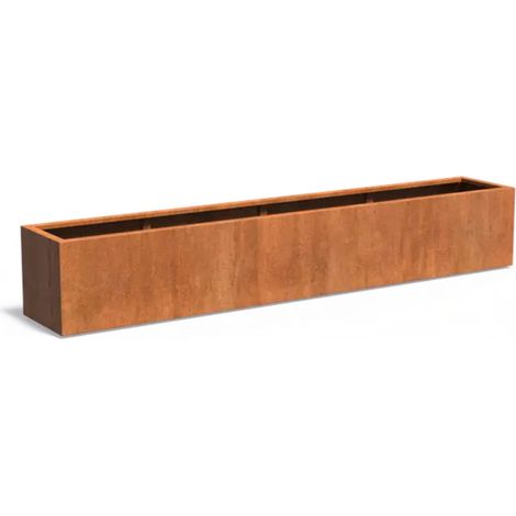 Adezz Pflanzgefäß Carrez Standard Rechteck aus Corten-Stahl Pflanzkübel Größe 300x50x50 cm (1/2)