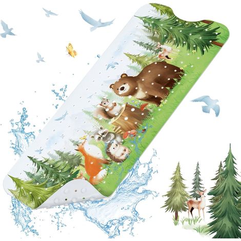Tapis de Bain Antiderapant Enfant Animaux de la Forêt, Tapis Baignoire Bebe Antidérapant 100 X 40 cm (1/5)