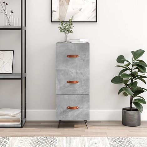 Buffet, Meuble de Rangement, Armoire de Cuisine Gris béton 34,5x34x90 cm Bois d'ingénierie NKK58323 (1/5)