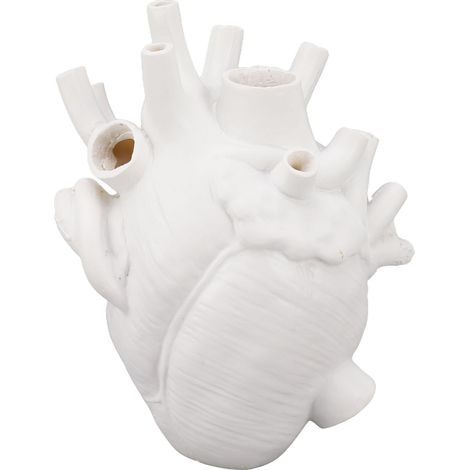 Vase en Forme de Cœur en Résine Moderne - Pot de Plante Décoratif pour Salon, Bureau ou Mariage - Blanc (1/5)