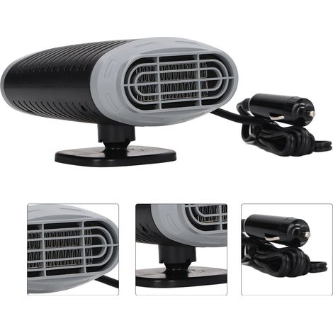Ventilateur de chauffage de voiture 150W, réglable à 360 degrés, gris et noir, chauffage rapide, désembuage, dégivreur pour véhicule 12V