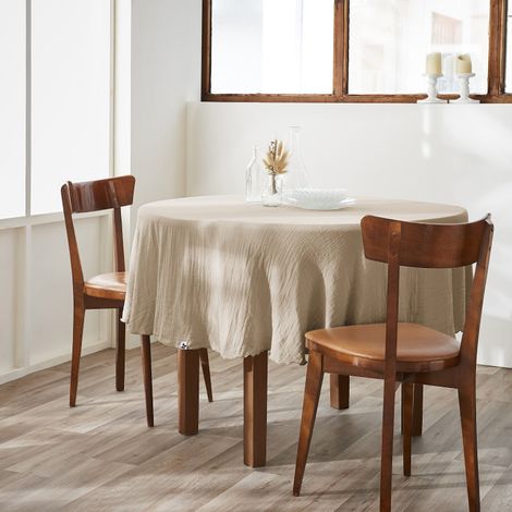 Nappe de table "Gaïa" ronde 180 cm "Gaze de Coton" l'Effet Papillon