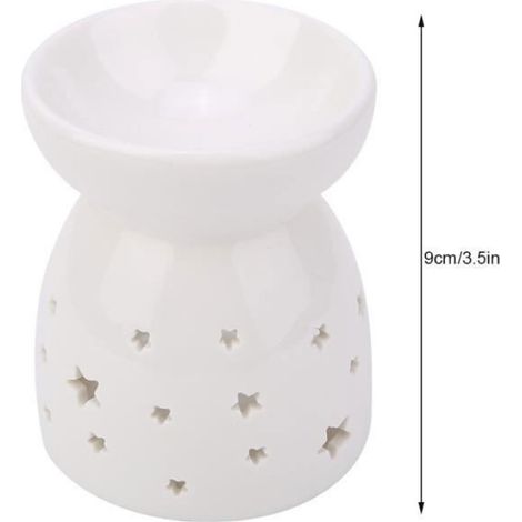 Lampe Parfum - Brûleur À Huile En Céramique - Pour Aromathérapie Et Ambiance Nocturne - Étoile - 1 Pièce (1/4)