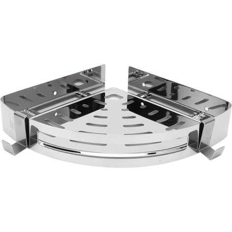 Étagère d'angle en acier inoxydable 304, porte-savon mural de douche, rangement salle de bain, accessoire pour WC, chambre ou cuisine (1/5)