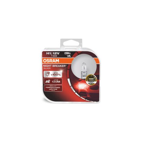 AMPOULES H1 OSRAM NIGHT BREAKER SILVER PLUS 100% BOÎTE DUO (1/5)