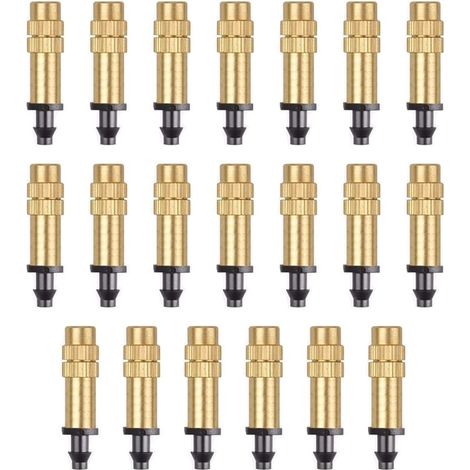 20 Stück verstellbare Sprühdüsen, Messing-Bewässerungssprinkler, Zerstäuberdüse, Tropfbewässerungssprinkler, Messingdüse für die Bewässerung von Gewächshäusern/Gärten/Rasen FLITI (1/4)