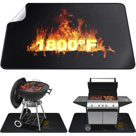 Feuerfeste Matte (99 x 119 cm), faltbare Schutzmatte, Bodenmatte, Grillmatte für Grill, Herd, Boden, Rasen (1/5)