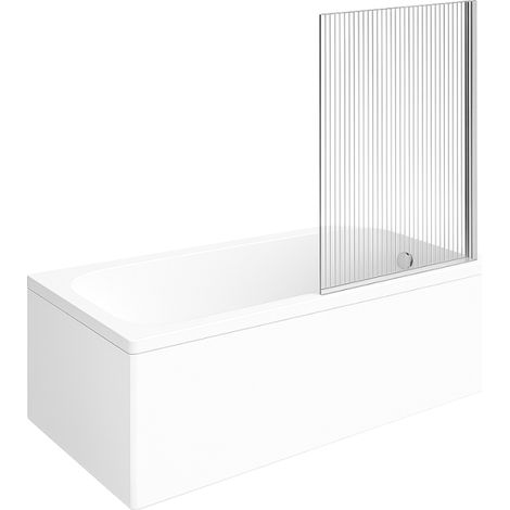 Baignoire droite VILLEROY & BOCH Architectura acrylique 140 x 70 cm  + Pare bain droite AURYS Raywall chromé
