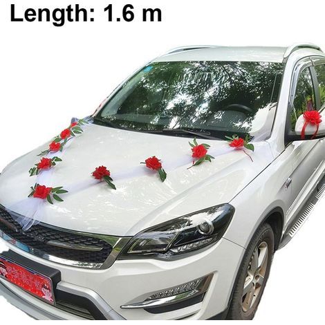 Rose Girl Car Jewellery Couple de maris Dcoration de rose Voiture de mariage Rouge Label (1/4)
