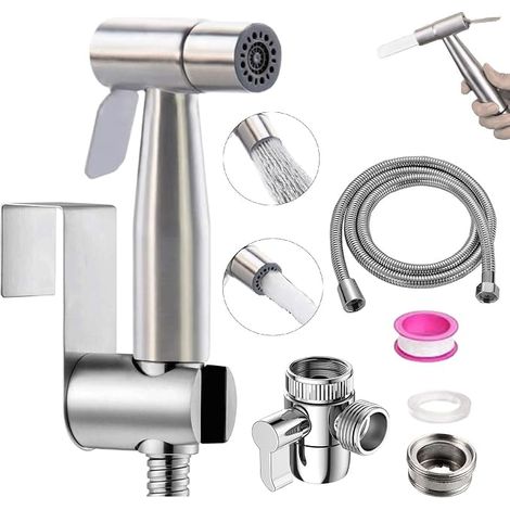 Toilet Sprayer for Bidet, Dual Function Jet, Dual Switch Design, Easy to Install, for Personal Hygiene and Toilet Bowl Spray (1/5)