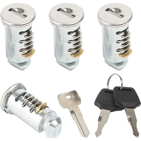 Cylindres de serrure pour porte-bagages auto – Lot de 4 unités avec 2 clés + 1 clé de commande, compatible Thule