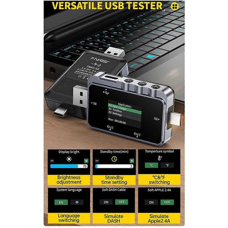 FNAC-28 USB-Tester Typ-C Strom- und Spannungsmesser A zu C-- (1/5)