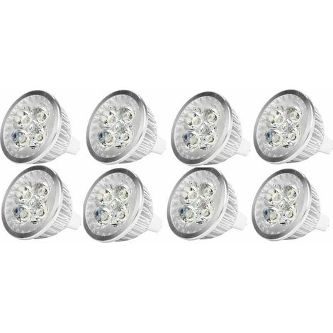 MR16 4Watt LED Bulb 12V 4W LED Spotlight Bulb MR16 Base, Used for Landscape Lighting, Equivalent to 50 Watt Halogen Lamp, Cool White, 8 Packs (1/4)