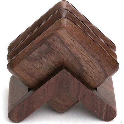 Sous-verres en Noyer Noir, Dessous de Tasse et Protège-table - Lot de 6 (1/5)