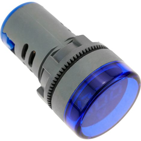BeMatik - Affichage LCD à 3 chiffres bleu avec voltmètre 50-500 VAC rond 22mm (1/5)