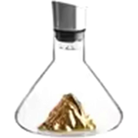 Iceberg Whiskykaraffe 1500 ml, aus bleifreiem Kristallglas, handgefertigt, mit Ausgießer und dicker Goldbeschichtung. (1/5)