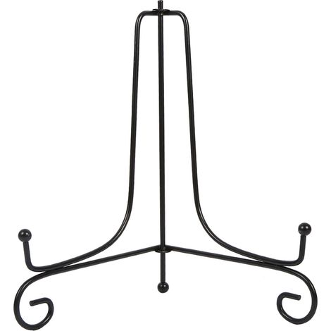 1 pcs 8" Iron Easel Classic Display Stand Bowl Plate Photo Frame Book Artwor Black