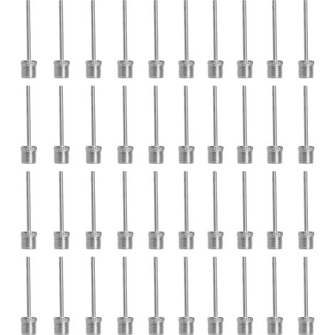 40 Pieces Stainless Steel Ball Inflating Needle Universal Needle Double Hole for Ball Pump, Inflating Tip Compatible with Football Basketball Volleyball (1/5)