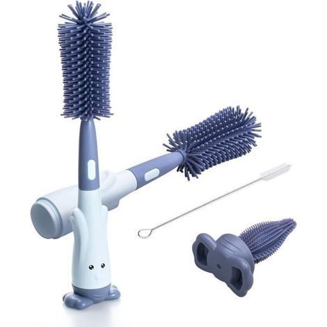 Brosses à Bouteilles en Silicone avec goupillon,Brosse biberon bébé,Brosse à Paille,Brosse à tétine et Brosse pour Tube de (1/5)