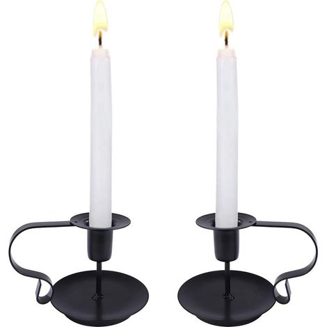 Portacandele, candelieri vintage in ferro battuto con manico per la tavola e centrotavola per San Valentino, Natale, Halloween, decorazioni per matrimoni, 2 pezzi (1/5)