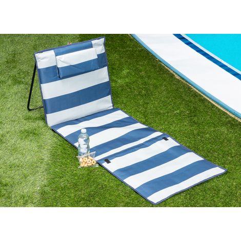 Materassino Prendisole Spiaggia Da Terra Reclinabile Imbottito Tindari Rigato (1/4)