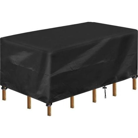 Housse Table de Jardin, Rectangulaire Bache Salon de Jardin Imperméable, Anti-UV, 420D Oxford Tissu Housse de Table Chaise Meubles de Jardin Extérieure (170x94x70cm) (1/5)