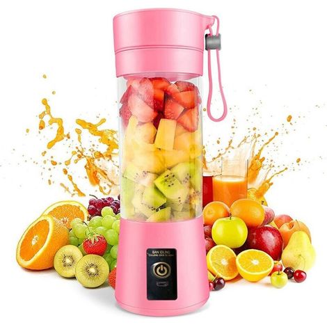 Mélangeur Portable Mini Blender USB Rechargeable 380ml pour Smoothies Shakes et Fruits avec 6 Lames (1/4)