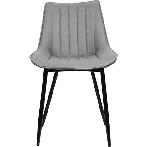 Aqrau Lot de 8 Chaise de Salle à Manger, Chaises de capitonnée, avec pieds en acier solide, Gris clair (1/5)