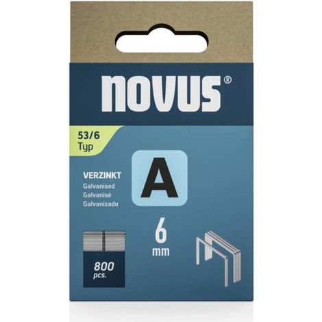 Novus Tools 042-0776 Agrafes fil fin Type 53 800 pc(s) Dimensions (L x l) 6 mm x 11.3 mm (1/2)