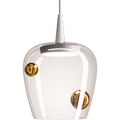 Zafferano Lampada a sospensione Bilia 230V LED 8W 3000K Vetro Borosilicato Bianco Bronzo Diametro 18cm Altezza Regolabile 324cm Design Elegante