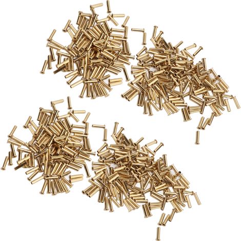 500 pièces d'œillets en laiton pour la décoration, résistants à la corrosion, dimensions 2.5x11x3.8mm, pour travaux manuels et projets créatifs