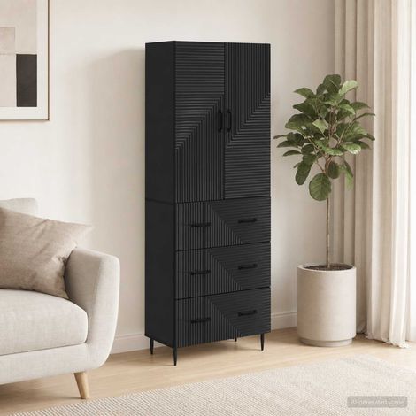 vidaXL Schrankset 2 pcs Schwarz 66 x 34,5 x 90 cm Holzwerkstoff (1/5)
