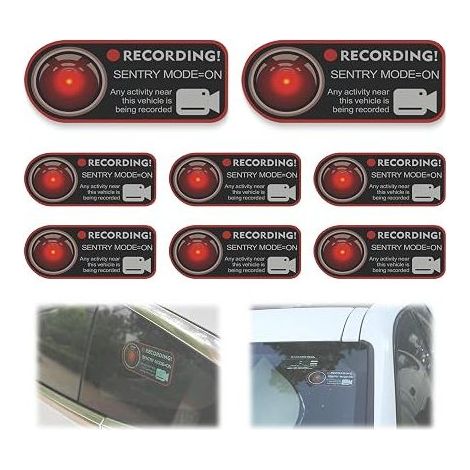 Car Security Warning CCTV Taxi Truck Bus Stickers for Taxi, Truck and Bus - Weatherproof, UV Resistant Adhesive (1/5)
