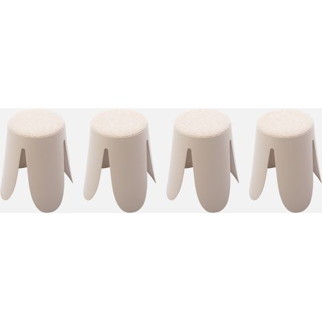 Set 4 sgabelli impilabili in bouclé