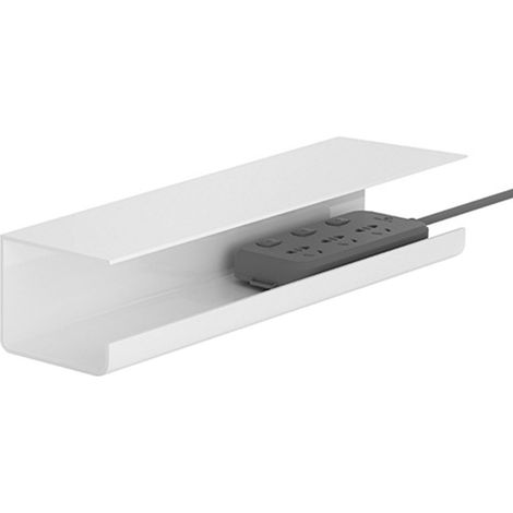 Range-câbles sous bureau - Réduit l'encombrement - Durable - Sans perçage - Organisateur de multiprise sous bureau - Blanc (1/5)