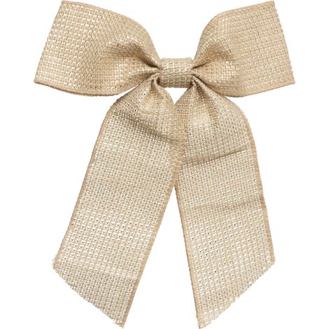 Déco de Noël Noeud en Jute avec couture lurex Doré - Feeric Christmas