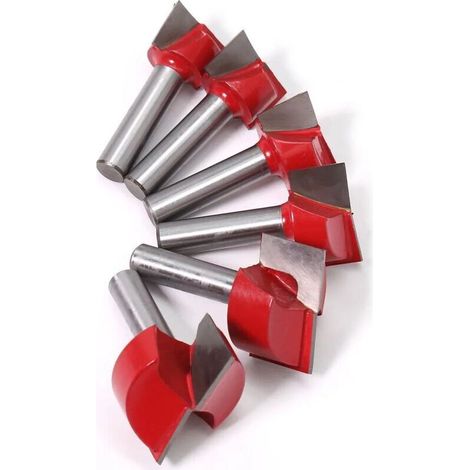 Solid carburetor engraving bit for woodworking, CNC wood cutters, 8mm shank, 6 pieces