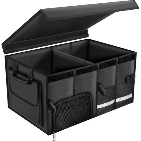 Organisateur de coffre de voiture XXL 72L pliable avec couvercle et compartiments (1/5)