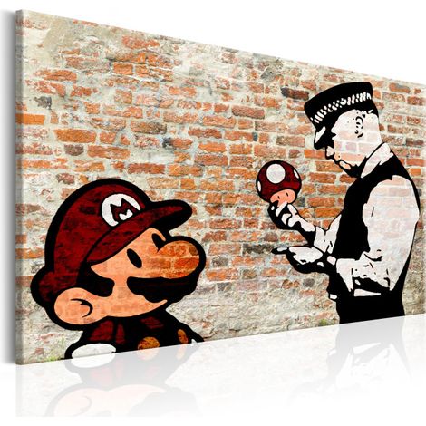 Tableau Imprimé "Banksy - Police Caution" 60 x 90 cm (1/2)