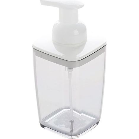 Wiederverwendbarer 420-ml-Seifenspender aus Kunststoff für Bad und Küche, grau (1/4)