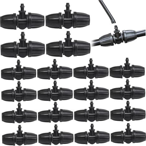 20 raccords d'irrigation goutte à en POM 2,5 x 1,4 po, pour tubes (1/5)
