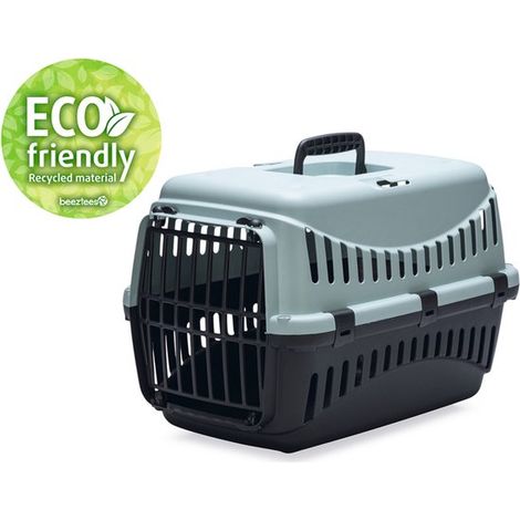 Panier de voyage écologique pour chat Gipsy - Bleu clair/Noir - 45 x 26 x 29 cm (1/5)